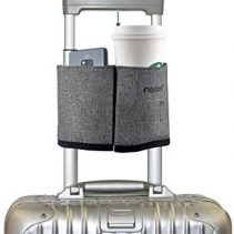 riemot Luggage Travel Cup Holder Free Hand Drink Carrier – Hold Two Coffee Mugs – Fits Roll on Suitcase Handles – Gifts for Flight Attendants Travelers Accessories