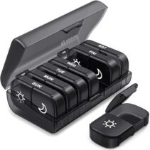 AUVON Weekly Pill Organizer 2 Times a Day, One-Side Large Opening, Easy‑Use